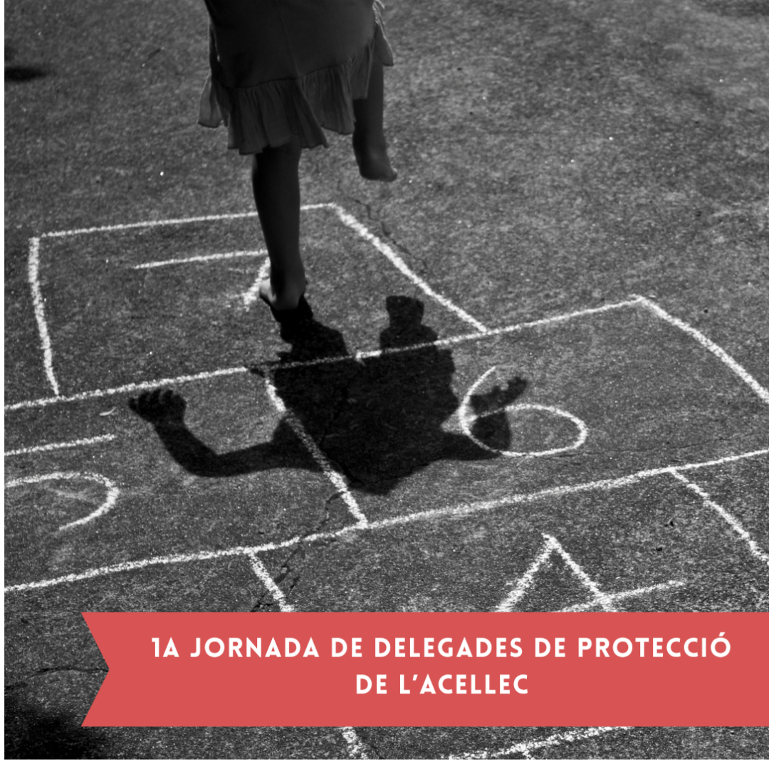 Imatge en blanc i negre. Infant jugant a la xarranca. Infant saltant, es veu de cintura cap avall i la seva ombra sobre el dibuix de la xarranca amb les caselles del 4 al 7